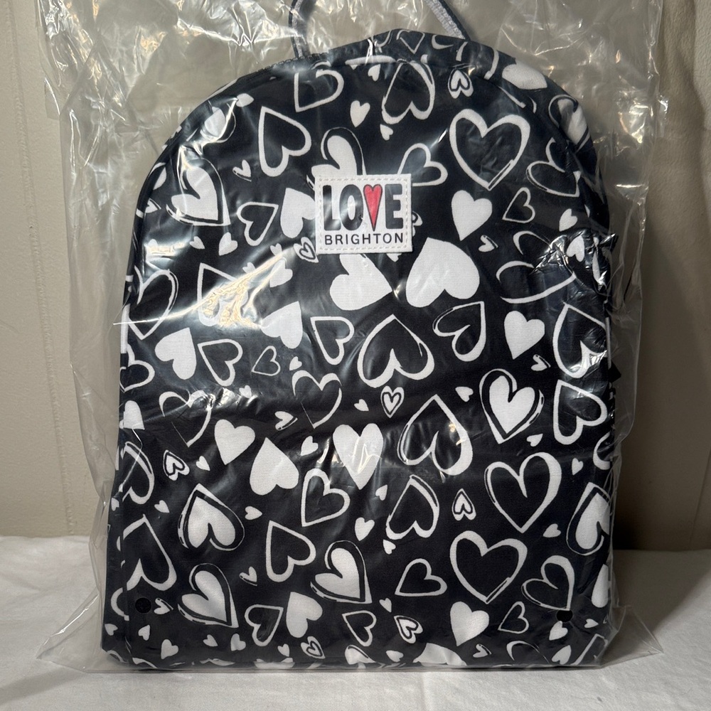 Brighton Black and White Heart Backpack